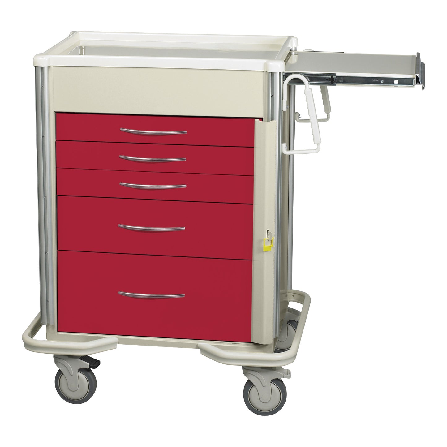 Select Series 5-Drawer Emergency Cart, Breakaway Lock, Two-Tone Red