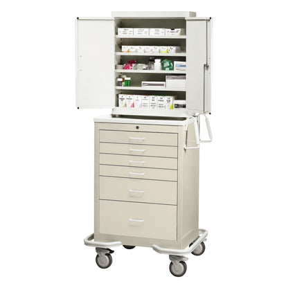 Standard Series 6-Drawer Suture Cart, Key Lock, Solid Beige