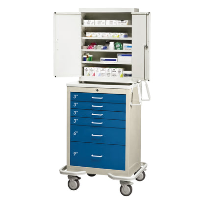 Standard Series 6-Drawer Suture Cart, Key Lock, Solid Dark Blue