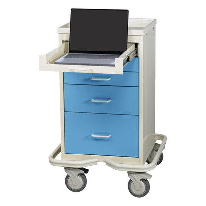 Mini Series 5-Drawer Computer Tower Cart, Two-Tone Slate Blue