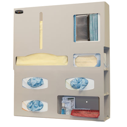 Isolation Station, 4-3/4"D, Tri-Glove, Single-Gown, Station Only, Beige ABS