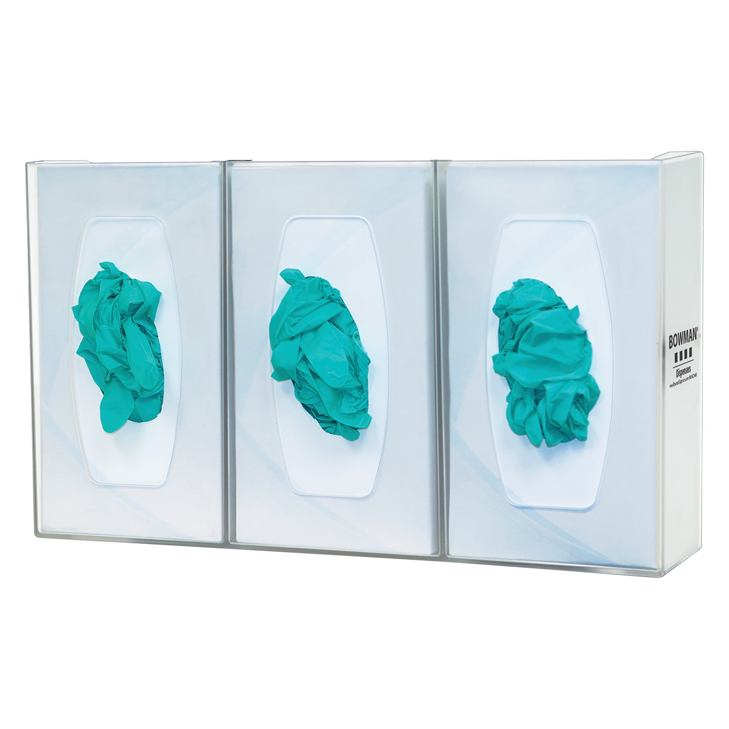 Triple Glove Box Dispenser, Dividers, Clear, Polycarbonate