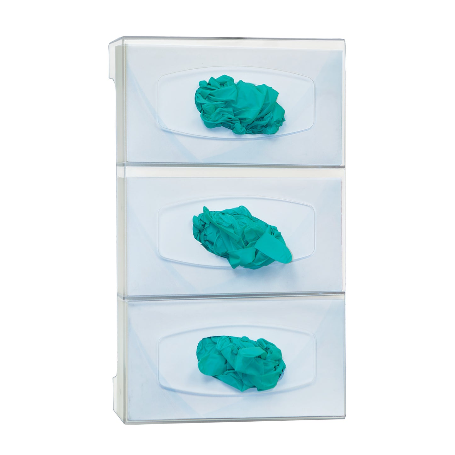 Triple Glove Box Dispenser, Dividers, Clear, Polycarbonate