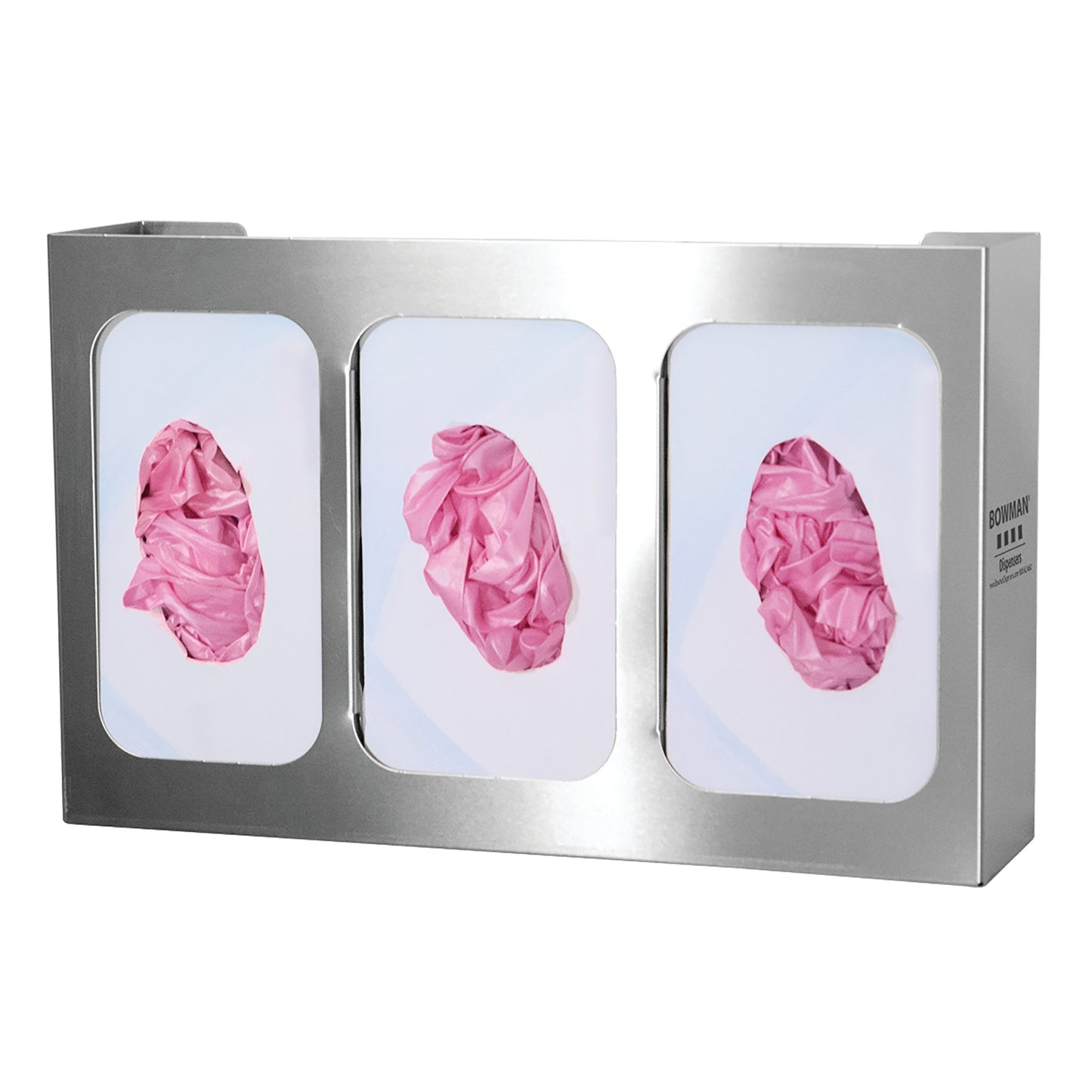 Triple Glove Box Dispenser, Dividers, Stainless Steel