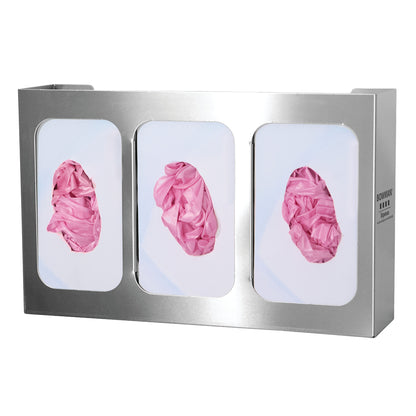 Triple Glove Box Dispenser, Dividers, Stainless Steel