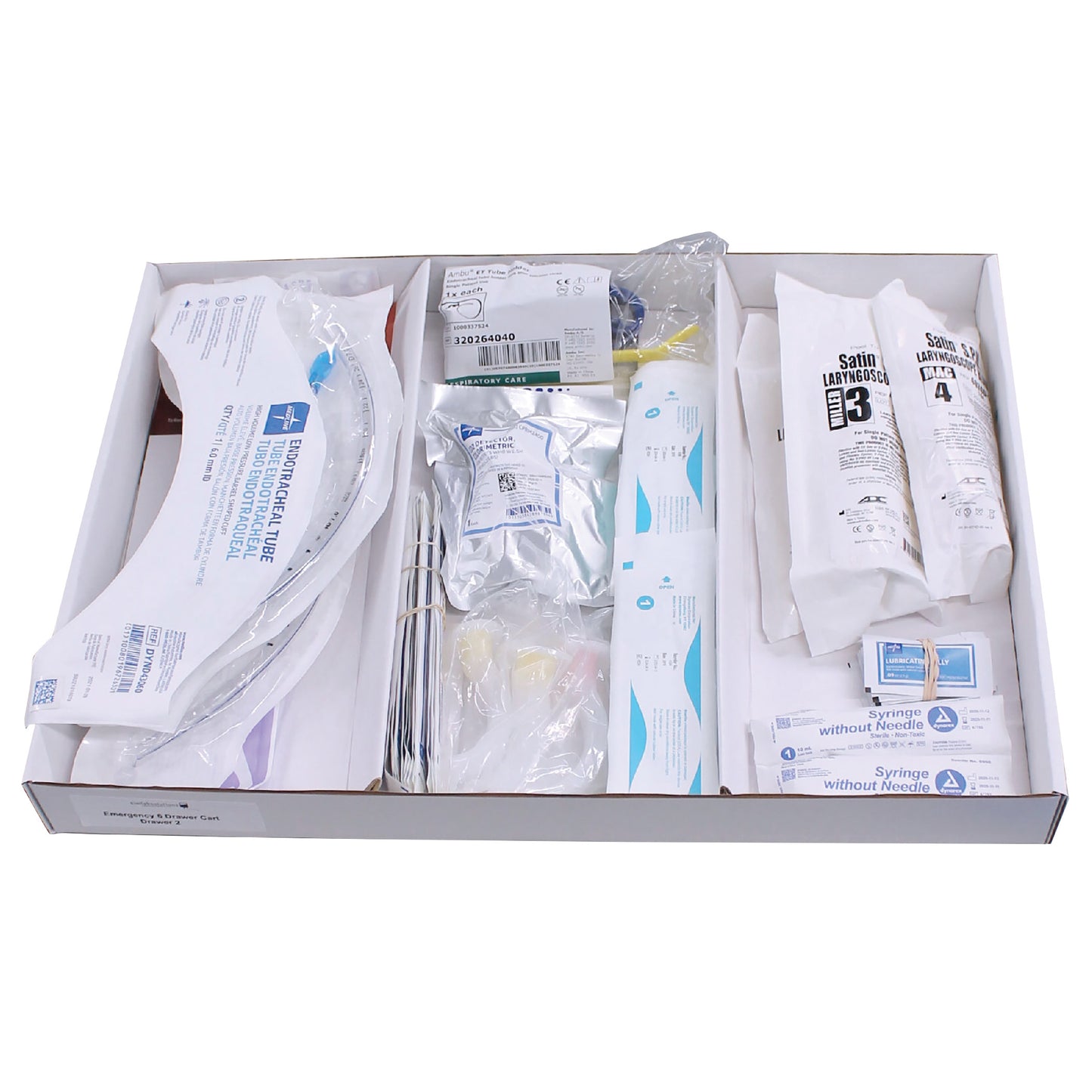 Drawer Refill Kit for Emergency Medical Carts: Adult Intubation Supplies
