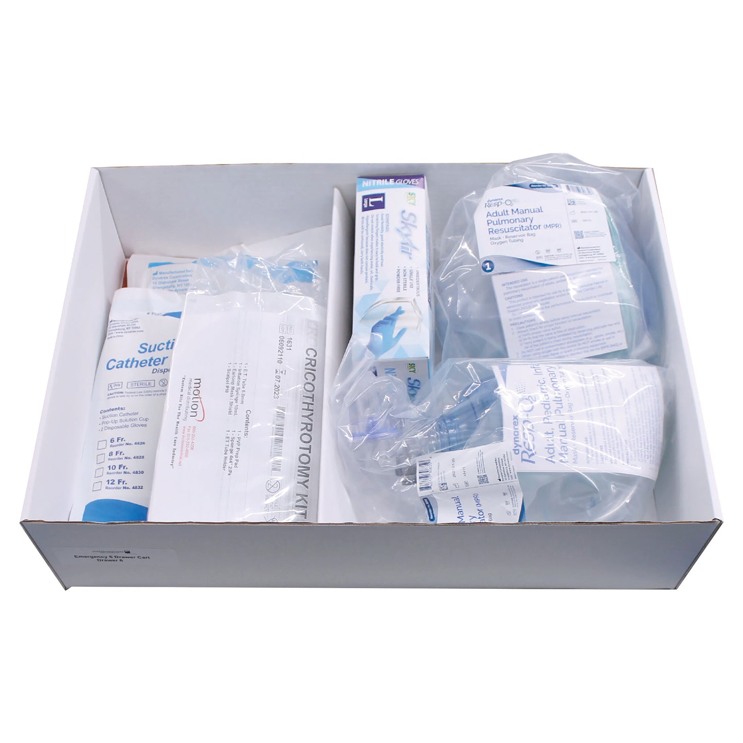Drawer Refill Kit for Emergency Medical Carts: Additional Supplies