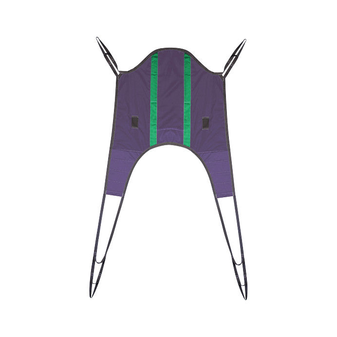 The Bestcare BestSling GLC Replacement Patient Sling is a purple and green sling with four straps for patient support and transfer.