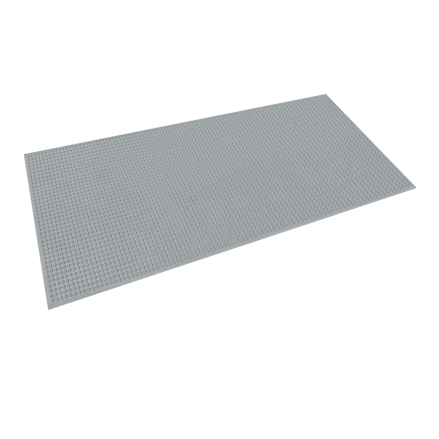 The ERGOMAT Hygiene Nitrile Floor Mat is a large, rectangular, gray mat with a textured surface, designed for ergonomic support.