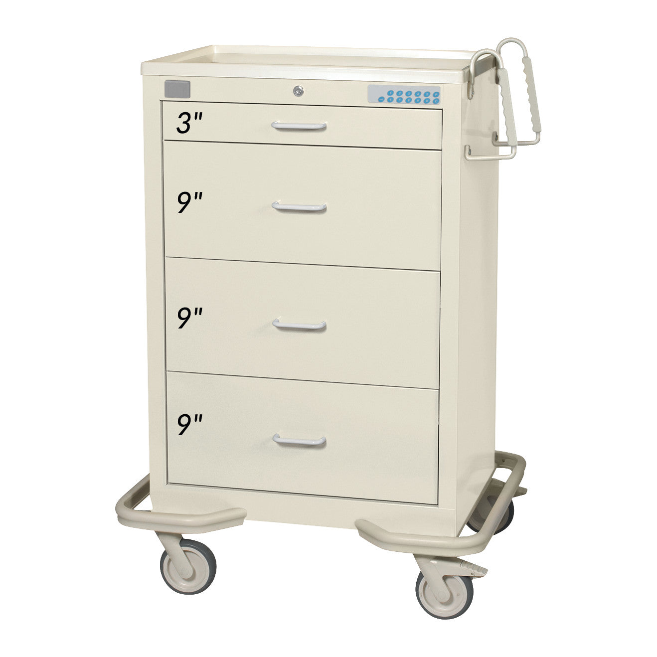 AliMed® Standard Series 4-Drawer Isolation Cart with Proximity Lock