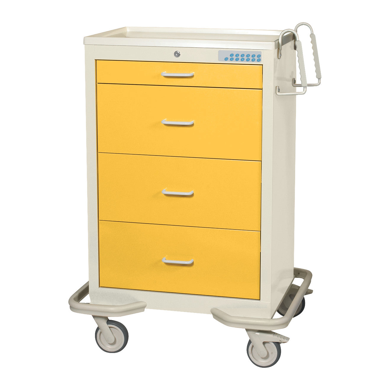 Standard Series 4-Drawer Isolation Cart, Electronic Lock, Two-Tone Yellow
