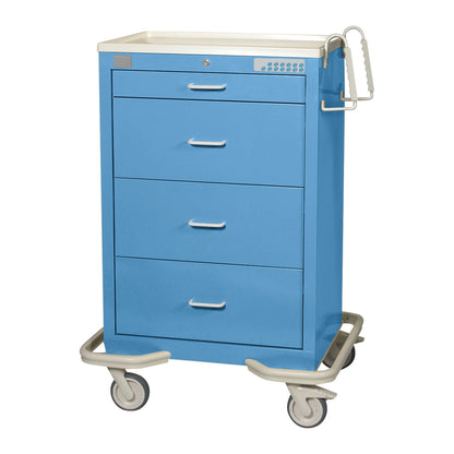 Standard Series 4-Drawer Isolation Cart, Proximity Lock, Solid Slate Blue