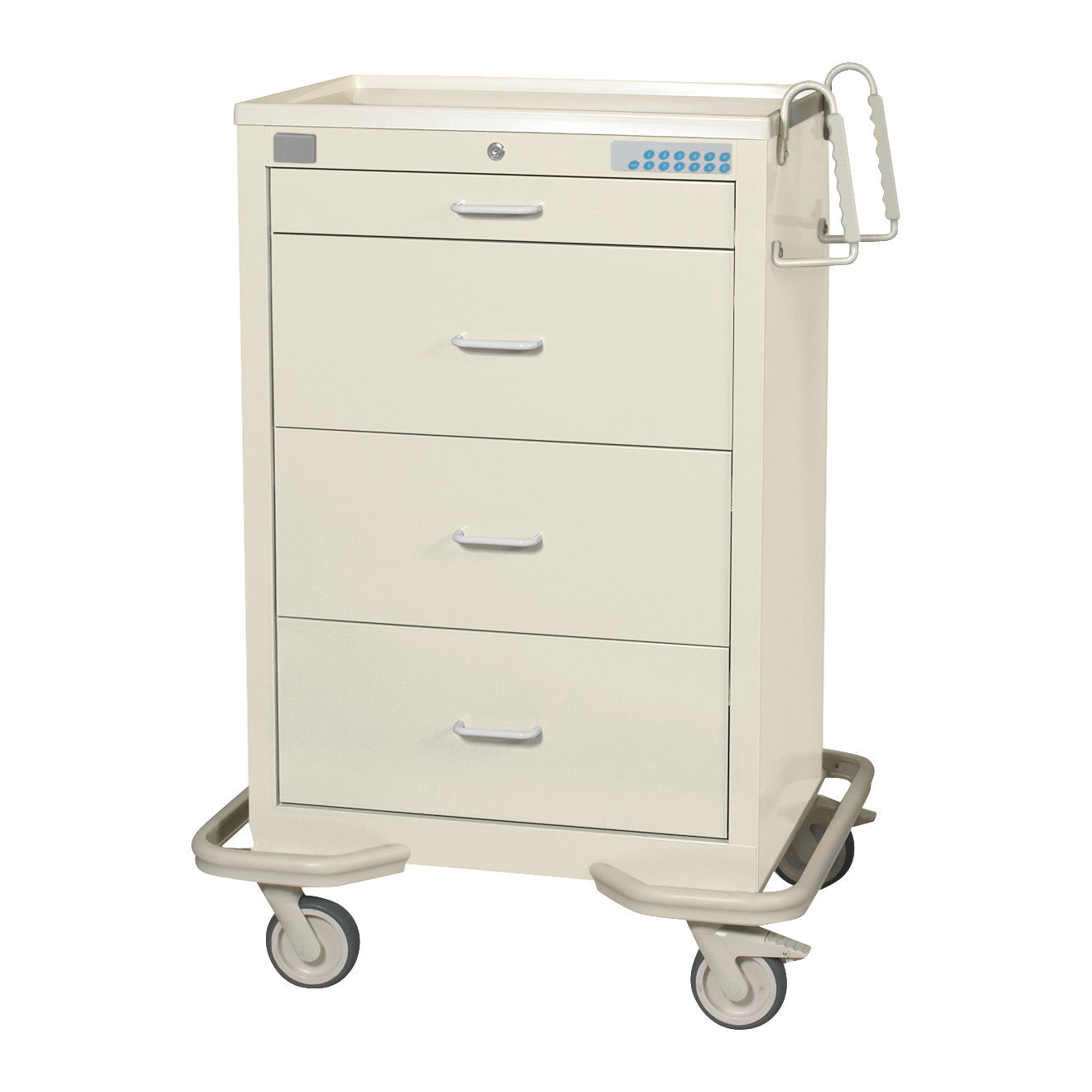 Standard Series 4-Drawer Isolation Cart, Proximity Lock, Two-Tone Beige