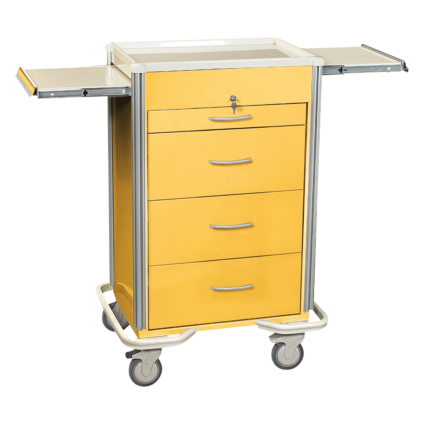Select Series 4-Drawer Isolation Cart, Key Lock, Solid Yellow