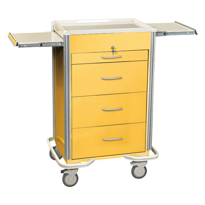 Select Series 4-Drawer Isolation Cart, Key Lock, Solid Yellow