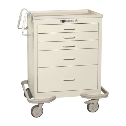 Standard Series 5-Drawer Anesthesia/Procedure Cart, Push-Button Lock, Solid Beige