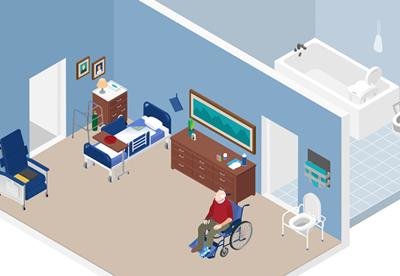 graphic of hospice room
