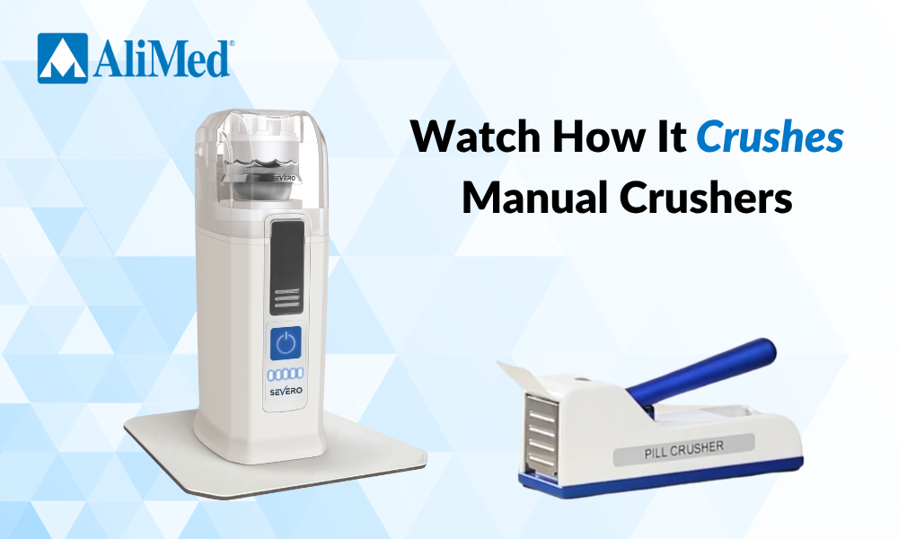 Load video: Video showcasing the difference between the Severo Electric PIll Grinder and manual options