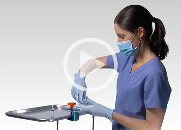 video of nurse using getting surgical instruments ready